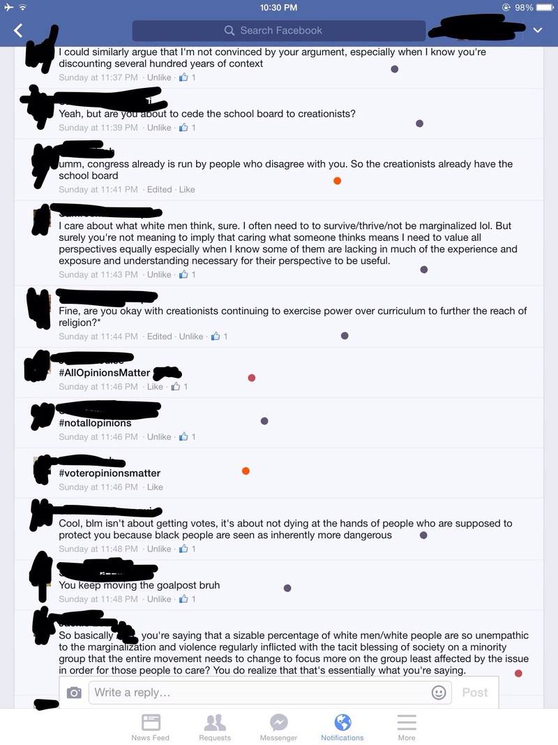 Illustration for article titled Don't Argue with Idiots on FB: A Lesson In 19 Screenshots